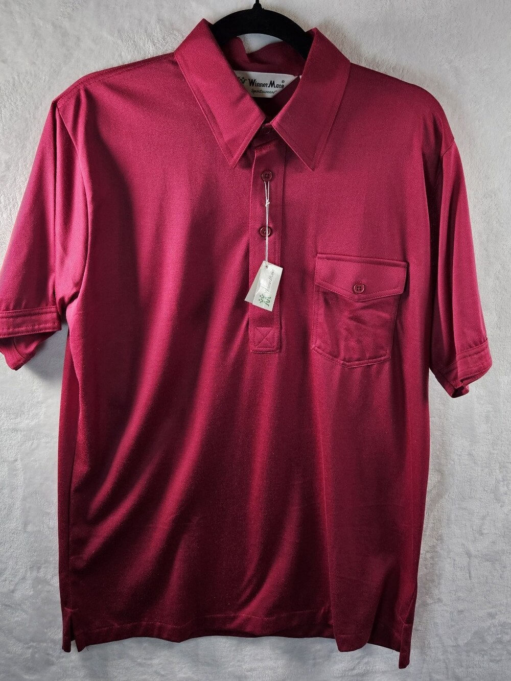 NWT VTG Winner Mate Sportswear Polo Mens Large *Fits As Medium Dagger Collar 70s